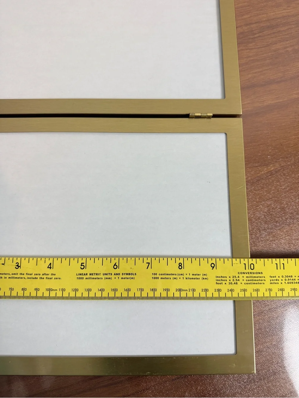 Vintage Brass Gold-Tone Double 8x10s Photo Frame Folding Tabletop